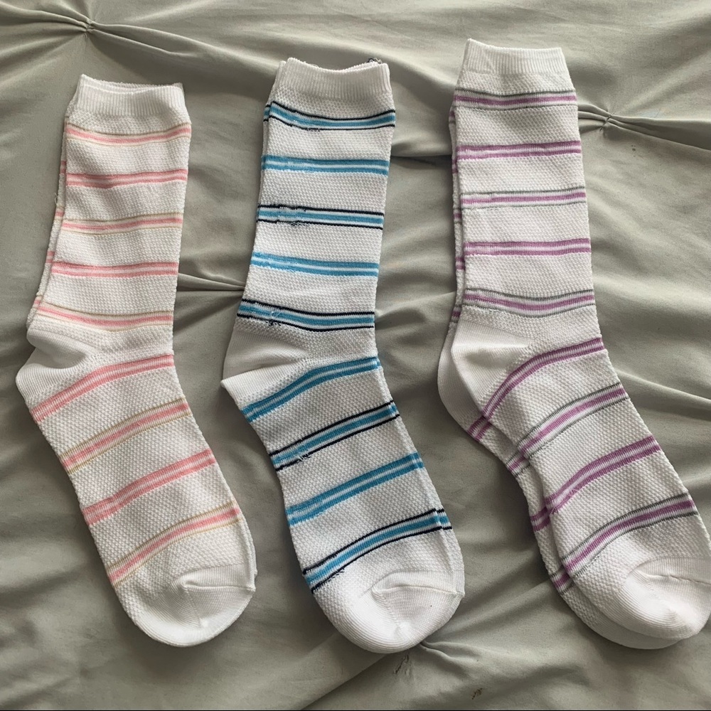 NWOT Striped Crew Socks